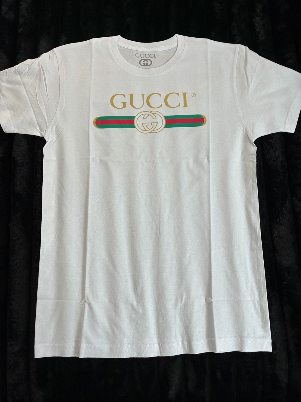 New Men’s Luxury Graphic White T-shirt Size XL